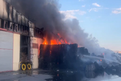 Kayseri'de keçe fabrikasında yangın