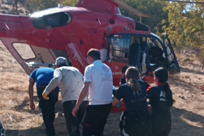 Ağaçtan düştü, ambulans helikopterle hastaneye kaldırıldı