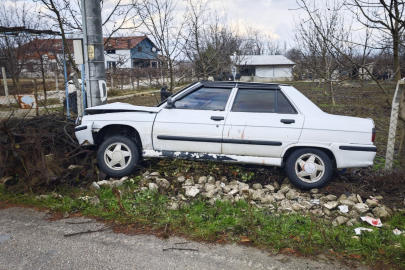 Otomobil, elektrik direğine çarptı; 2 yaralı